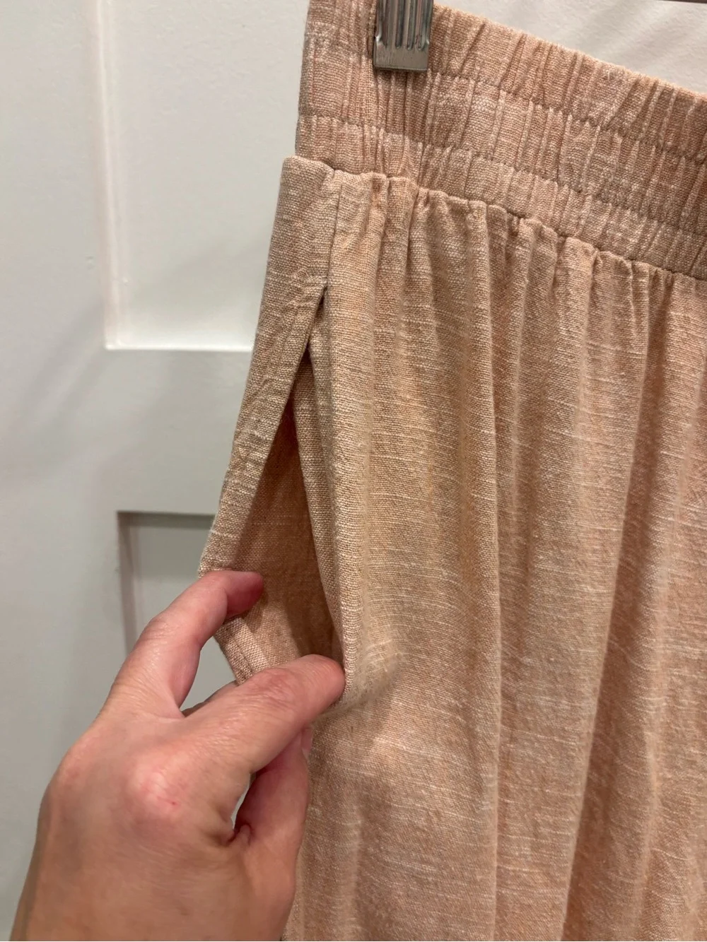 Ella Moss Wide Leg Pants in Soft Blush Peach